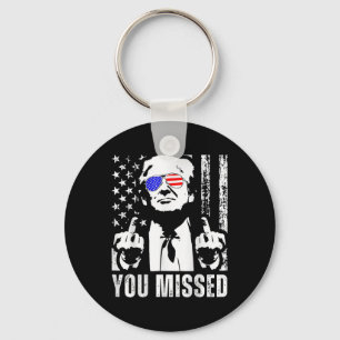 (on Back) You Missed Trump 2025 Us American Flag  Keychain