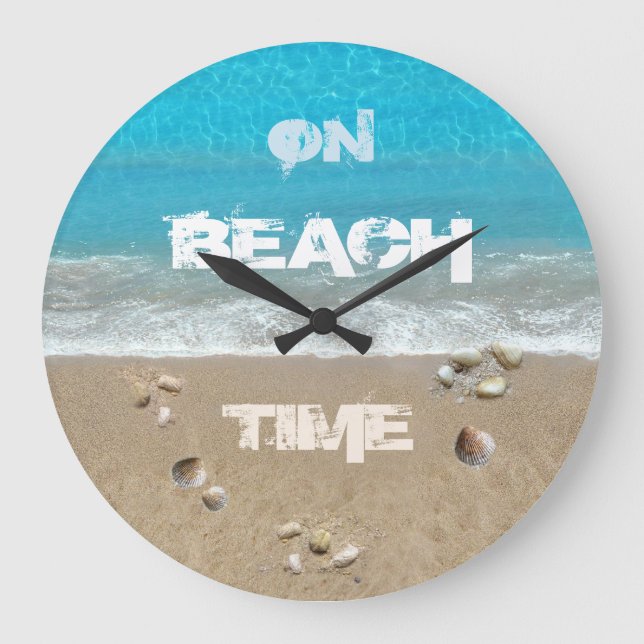 On Beach Time (customizable) Clock (Front)