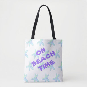 On Beach Time Starfish Tote Bag