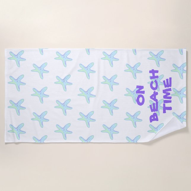 On Beach Time Starfish Towel (Front)