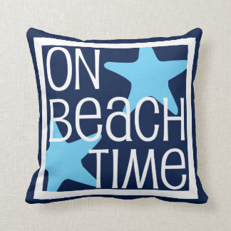 On Beach Time Throw Pillow
