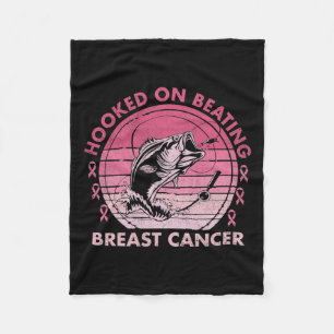 On Beating Breast Cancer Awareness Fishing Vintage Fleece Blanket