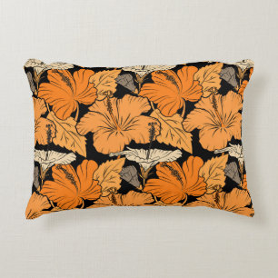 On black background. Raster hand drawn painting of Accent Pillow