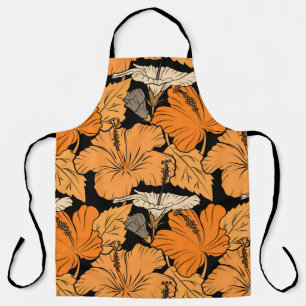 On black background. Raster hand drawn painting of Apron