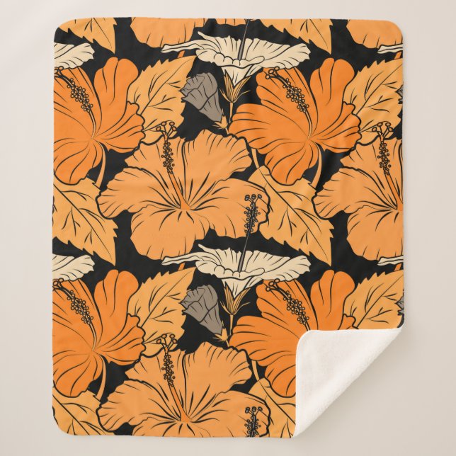 On black background. Raster hand drawn painting of Sherpa Blanket (Front)