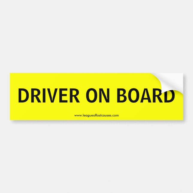 "On Board: Driver" bumper sticker (Front)