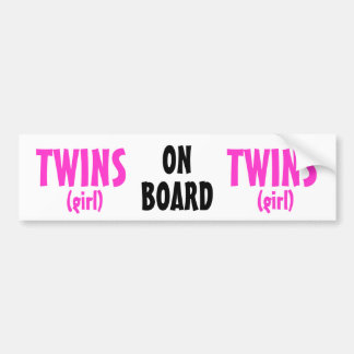 On Board - Girl Twins Bumper Sticker