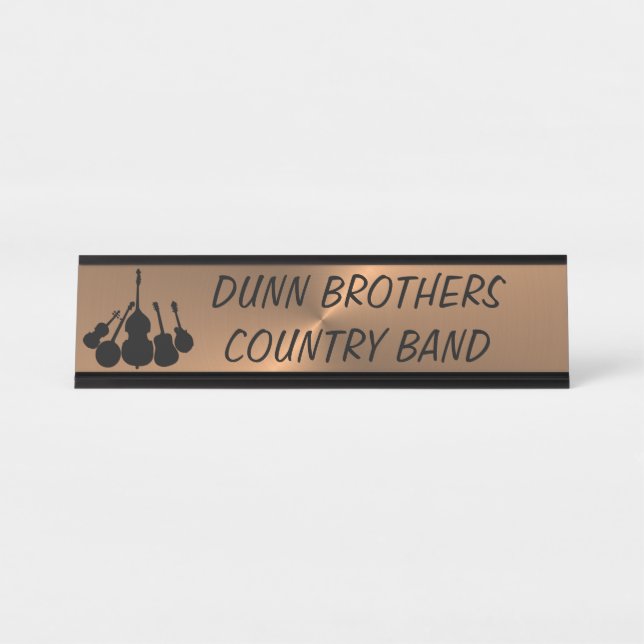 ON BRUSHED COPPER DESK NAME PLATE (Front)