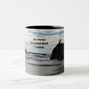 On Christ the Solid Rock I Stand! Two-Tone Coffee Mug