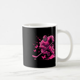 (on Ck) Ice Hockey Breast Cancer Awareness Player Coffee Mug