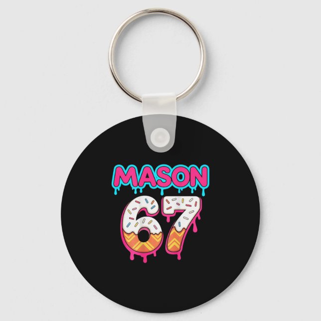 (on Ck) Six Seven Ice Cream Drip Sport 67 Mason Me Keychain (Front)