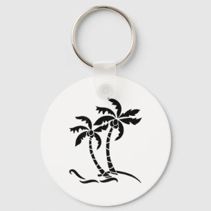 On Ck Tropical Palm Trees Graphic Beach Vacation S Keychain