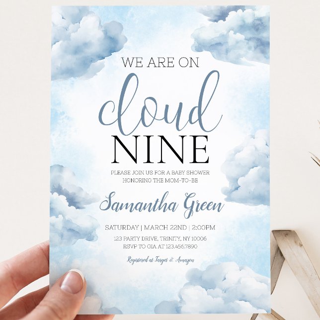 On Cloud 9 Baby Shower Invitation (Creator Uploaded)