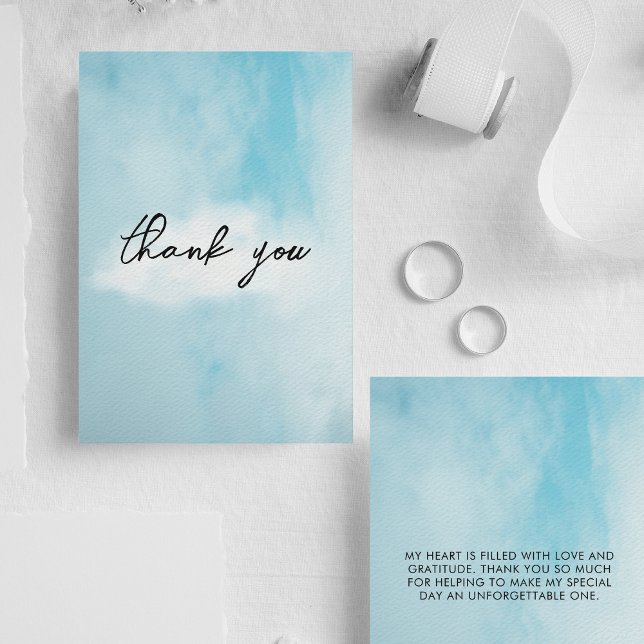 On cloud 9 Bridal Shower Dreamy Sky Thank You Card (Creator Uploaded)