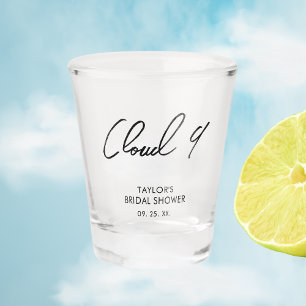On Cloud 9 Bridal shower Minimalist Favor Shot Glass