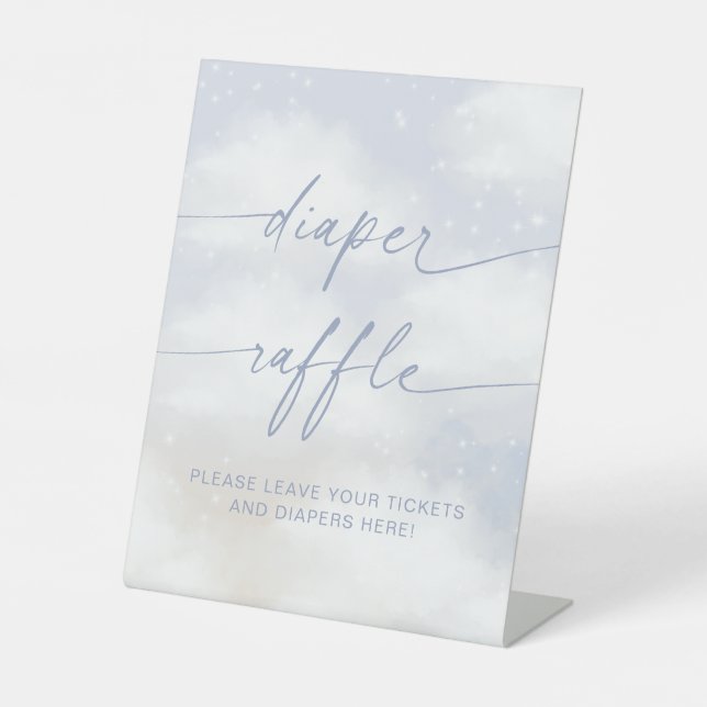 On Cloud 9 Diaper Raffle Pedestal Sign (Front)