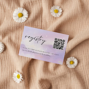 On Cloud 9 Elegant Calligraphy QR Code Registry Enclosure Card