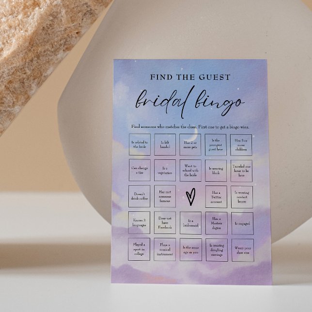 On Cloud 9 Find the Guest Bridal Shower Bingo Game Invitation (Creator Uploaded)