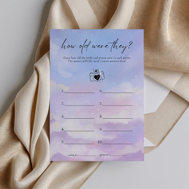 On Cloud 9 How Old Were They Bridal Shower Game (Creator Uploaded)