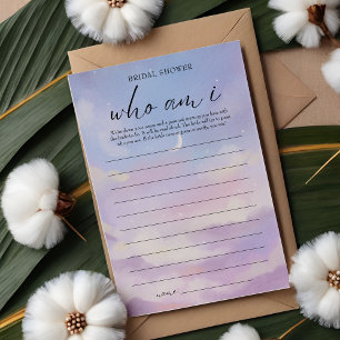 On Cloud 9 Who Am I Bridal Shower Game Card