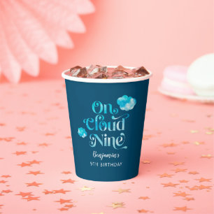 On Cloud Nine 9th Boy Birthday Party Paper Cups