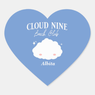 on cloud nine bachelorette party heart sticker