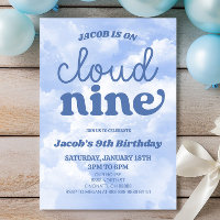 On Cloud Nine Blue Ninth 9th Birthday Party