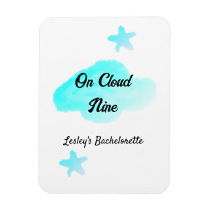 On Cloud nine pastel blue clouds star bachelorett Magnet