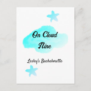 On Cloud nine pastel blue clouds star bachelorett Postcard