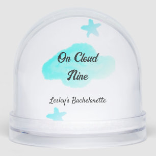 On Cloud nine pastel blue clouds star bachelorett Snowglobe