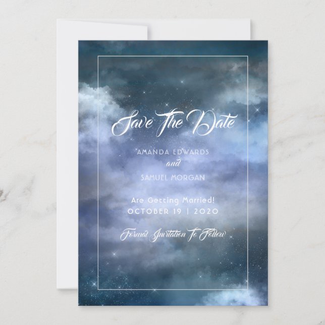 On Cloud Nine Wedding Save The Date (Front)