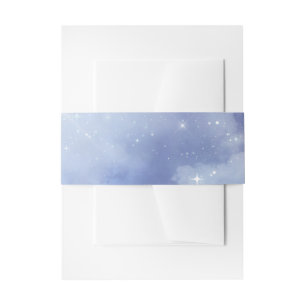 On Cloud Wine Bridal Shower Celestial Starry Sky Invitation Belly Band