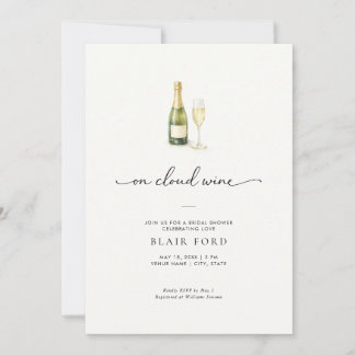 On Cloud Wine Champagne Bridal Shower Invitation