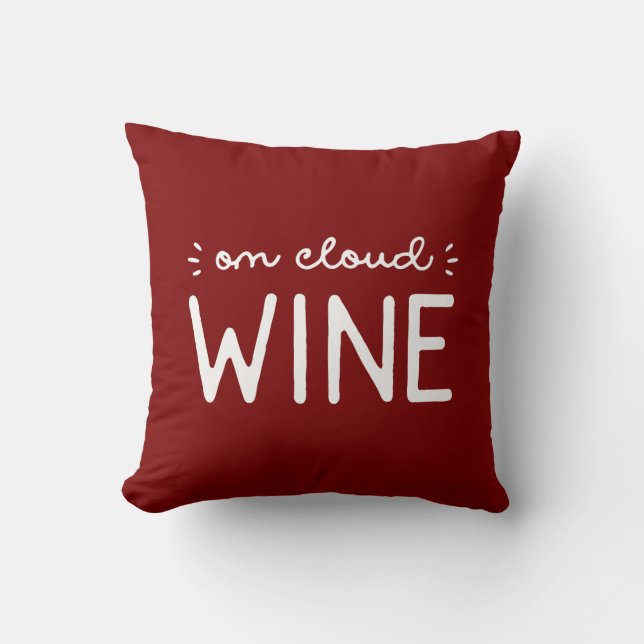 On Cloud Wine Throw Pillow (Front)