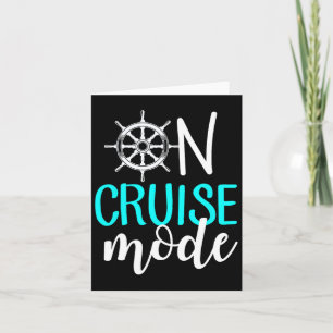 On Cruise Mode - Women's Black Letter Print Cruise Card