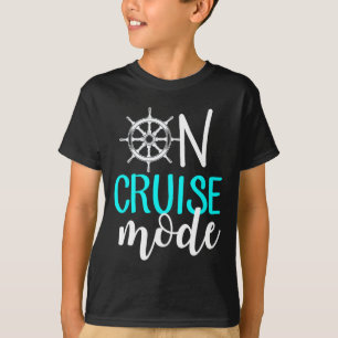 On Cruise Mode - Women's Black Letter Print Cruise T-Shirt