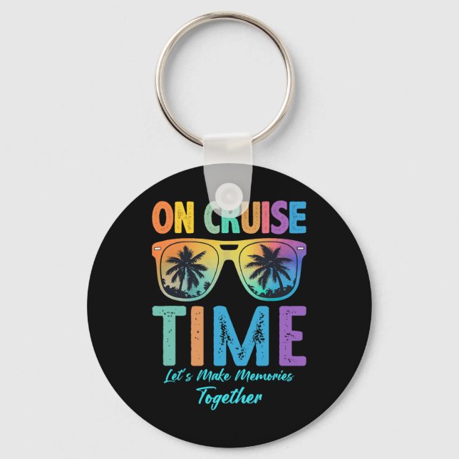 On Cruise Time Family Bahamas Alaska Cruise Vacati Keychain (Front)