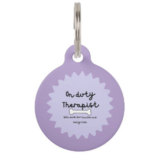 On Duty Funny Emotional Support  Pet Tag