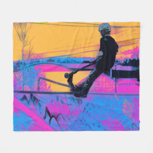 On Edge  -  Stunt Scooter Artwork Fleece Blanket