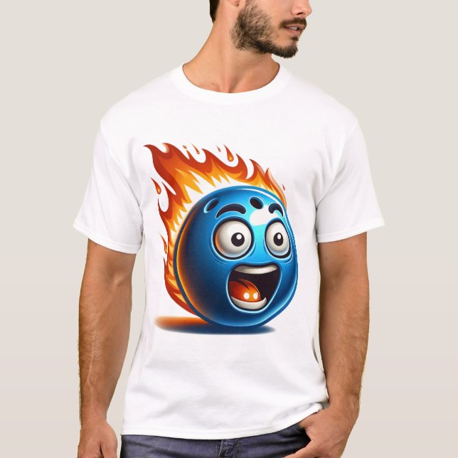 On Fire Bowling Ball T-Shirt (Front)