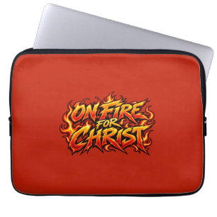 On fire for Christ Laptop Sleeve