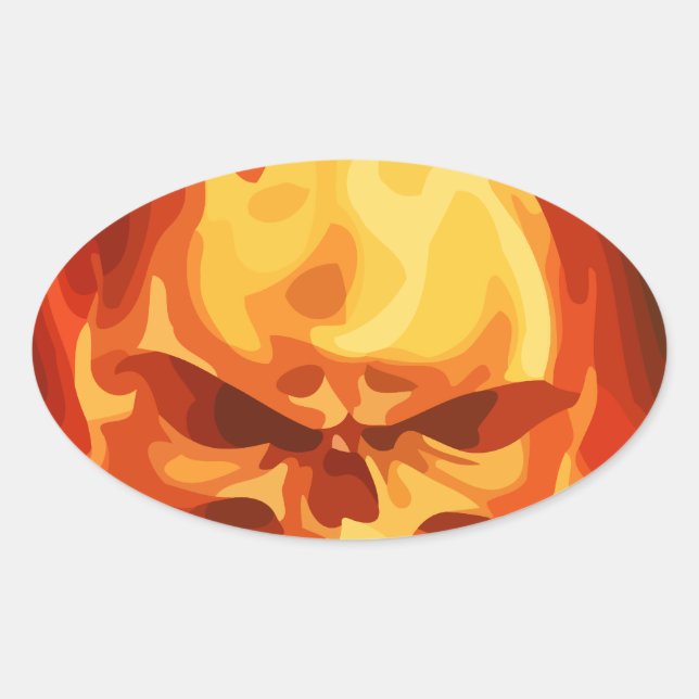 On Fire Oval Sticker (Front)