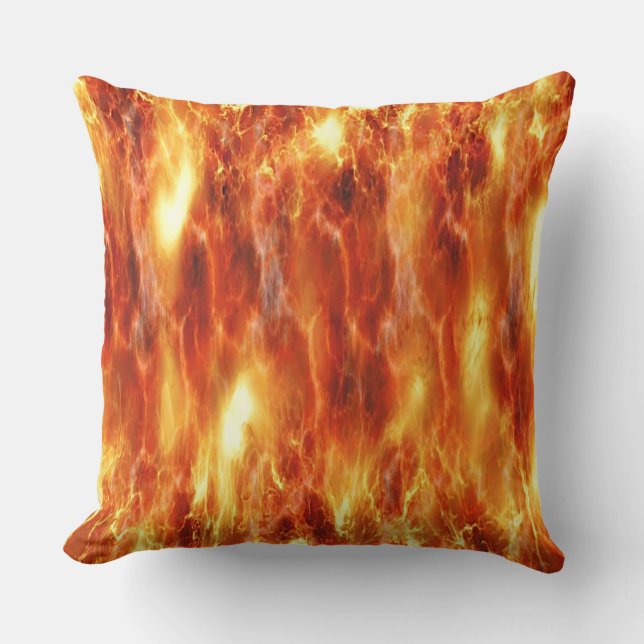 On Fire Throw Pillow (Front)