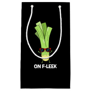 On Fleek Funny Veggie Leek Pun Dark BG Small Gift Bag