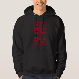 On Fridays I Wear Red For Everyone Deployed They C Hoodie