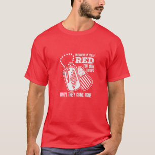 On Fridays We Wear Red American Flag Chain Veteran T-Shirt