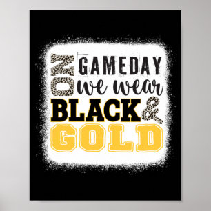 On Gameday Football Wear Gold And Black Leopard Poster