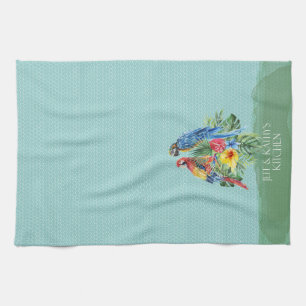 On Island Time Tropical Parrots Kitchen Towel