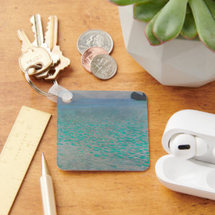 On Lake Attersee by Gustav Klimt, Vintage Fine Art Keychain