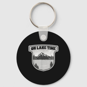 On Lake Time Fishing Boating Keychain